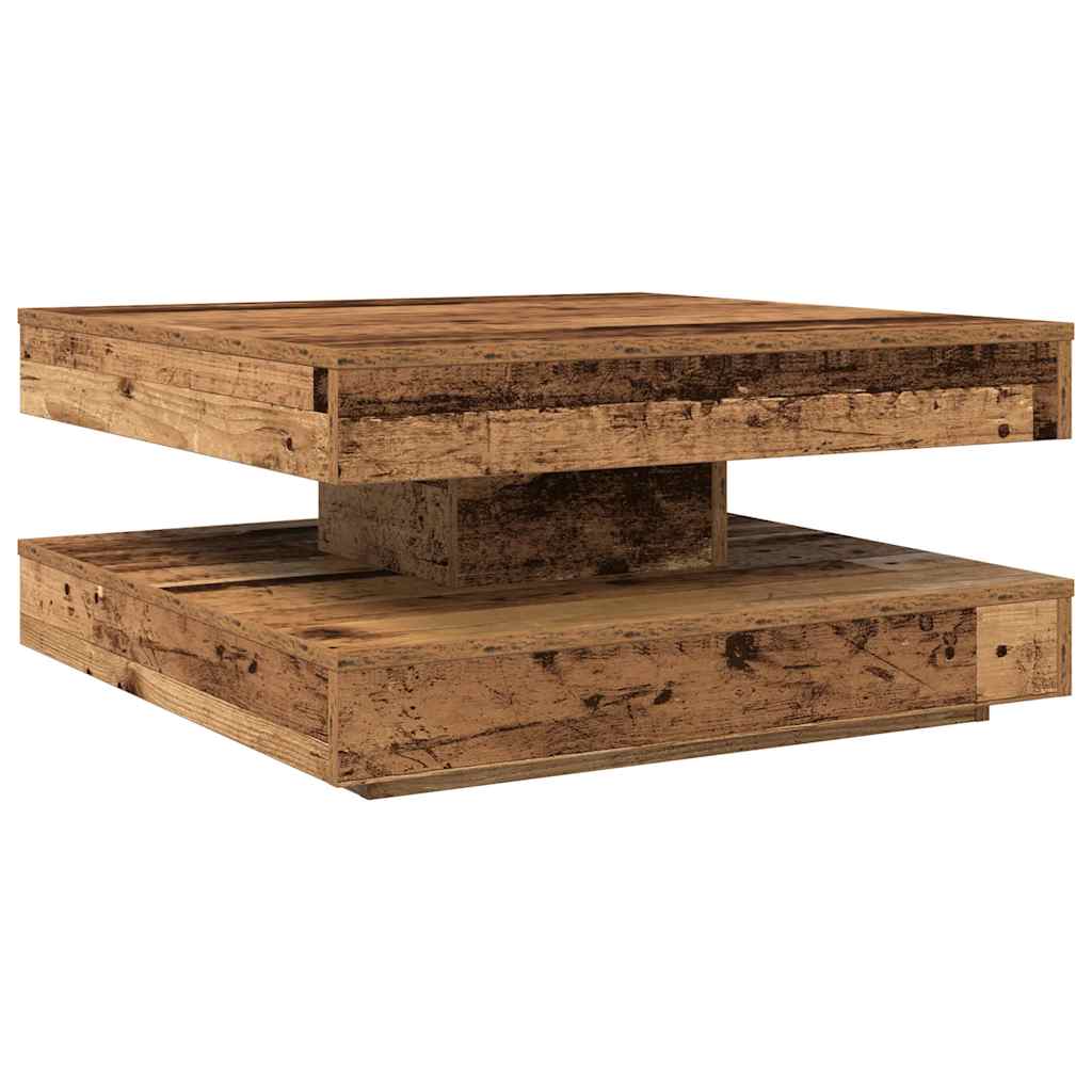 Couchtisch 360-Grad Drehbar Weiß 90x90x34,5 cm