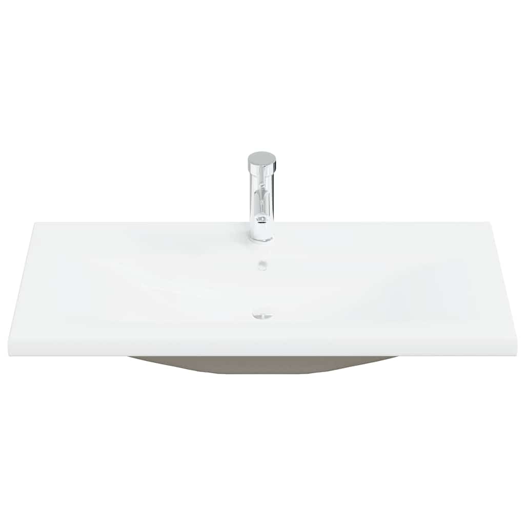 Einbauwaschbecken mit Wasserhahn 61x39x18 cm Keramik Weiß