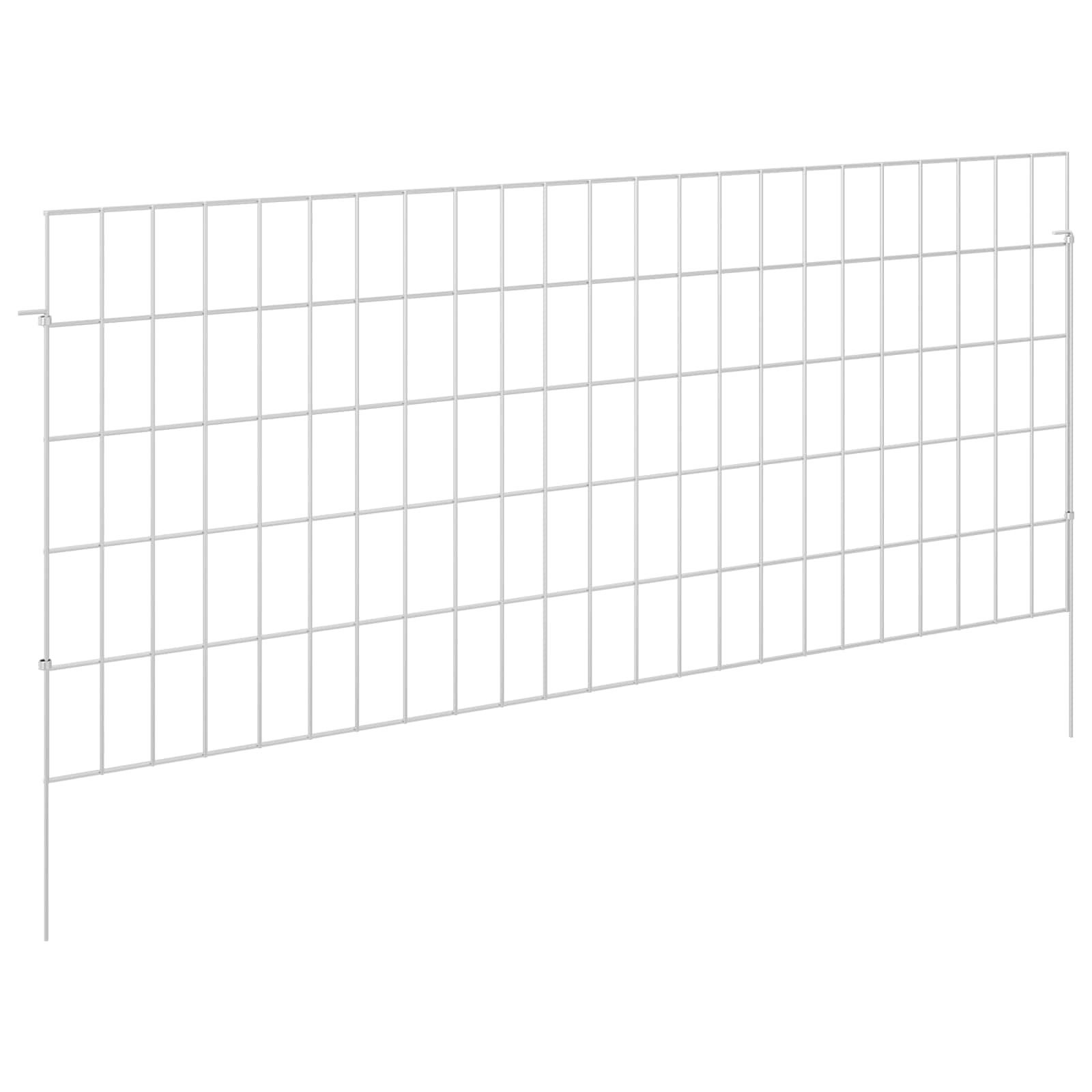 Gartenzaun mit Pfählen 12 pcs 35 x 30 cm Mesh Verzinkter Stahl