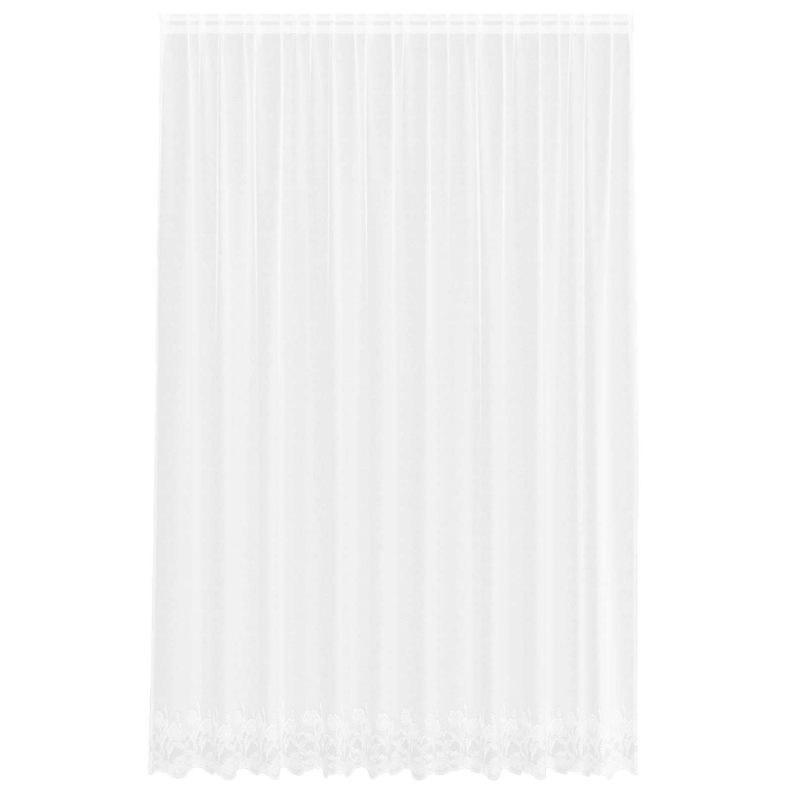Spitzenvorhang mit Vorhängen Floral Weiß 80 x 150 cm Polyester