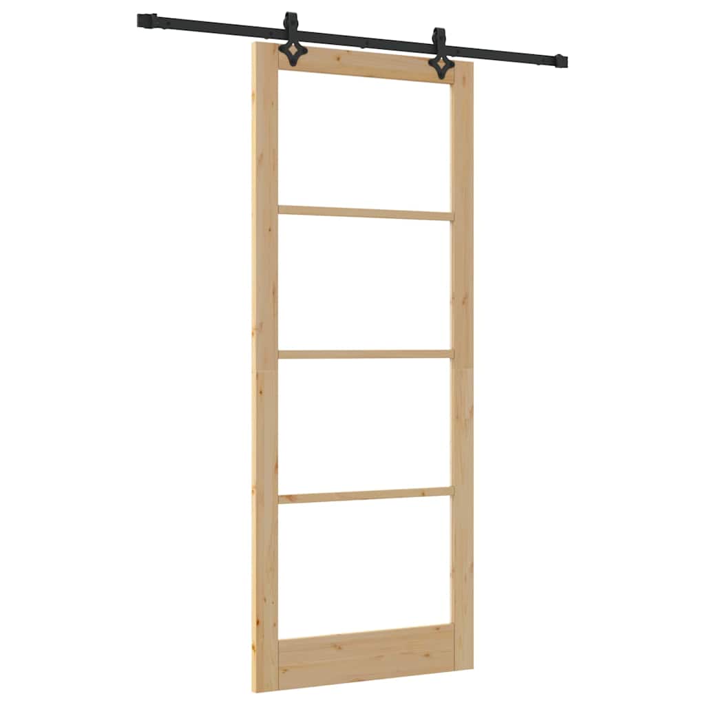 Schiebetür ORKDAL Natürlich und Schwarz 61 x 198,5 cm