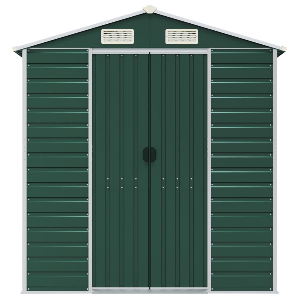 Gerätehaus Grün 191x130x198 cm Verzinkter Stahl
