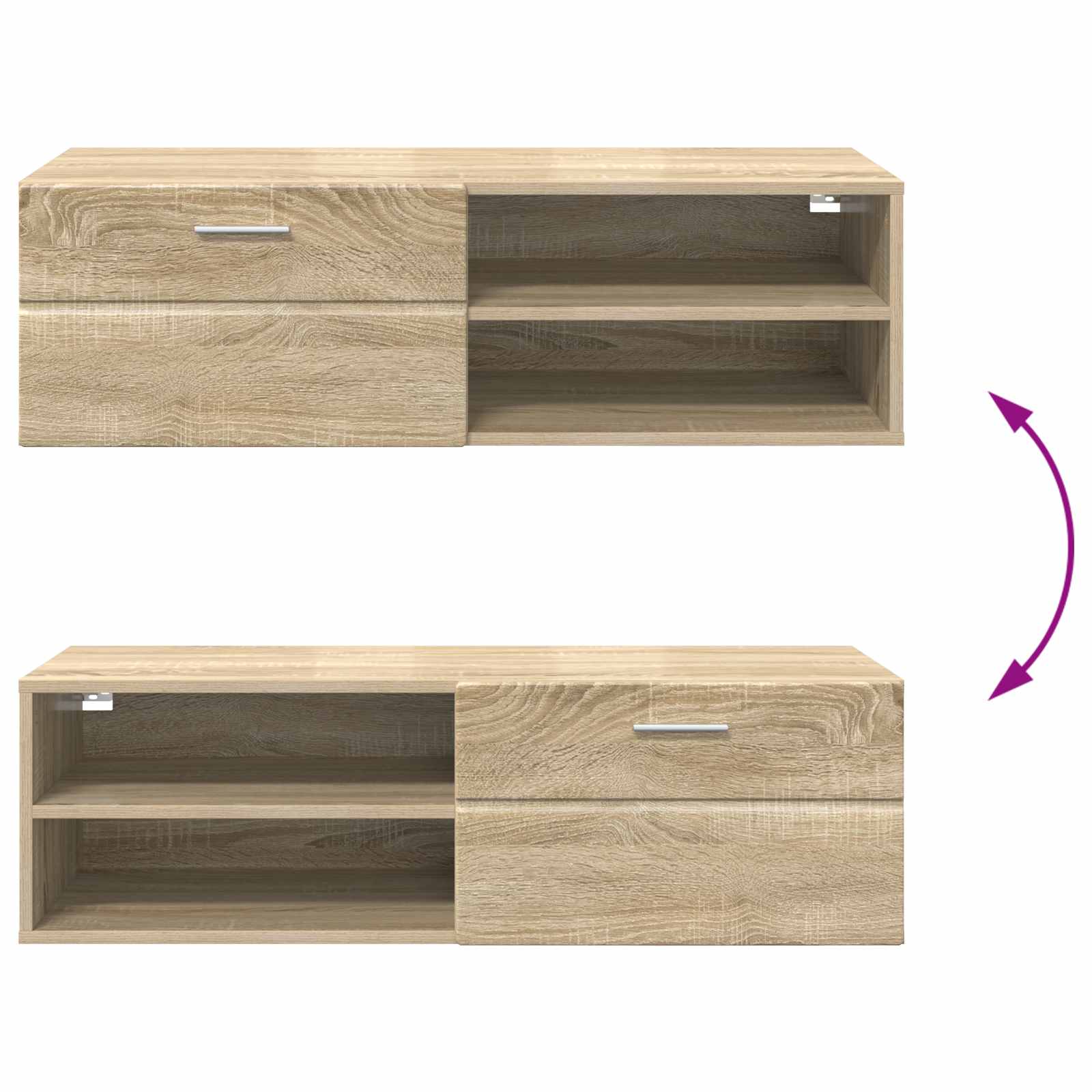 Highboard mit Regal FLORIN Weiß 60 x 35 x 182 cm Holzwerkstoff