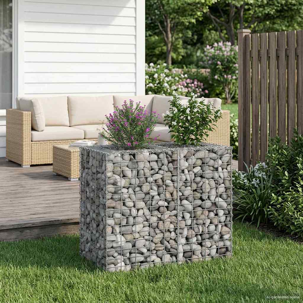 Gabionen Hochbeet 2 pcs Silber 260 x 60 x 55 cm