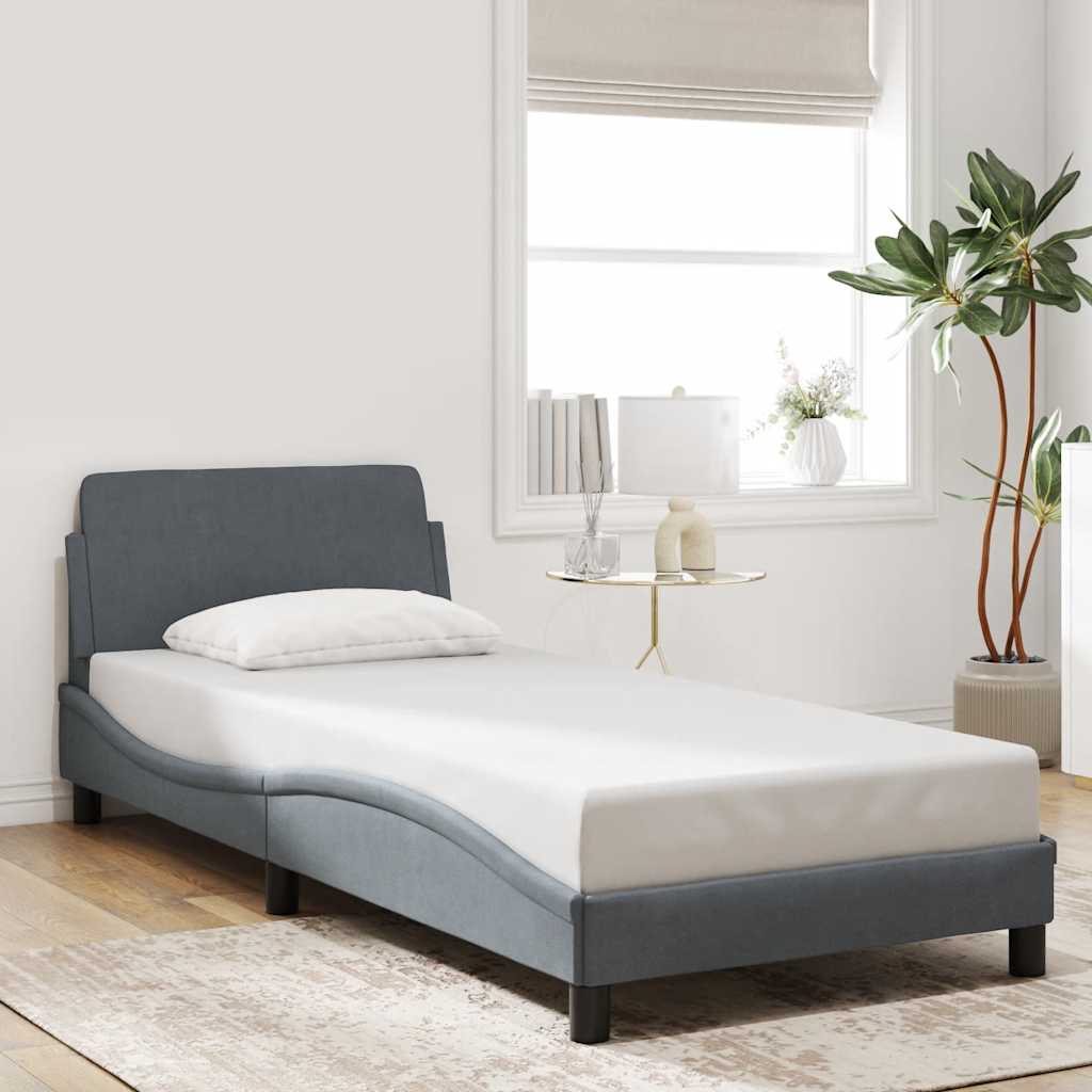 Bettgestell "Dover" Hellgrau 80x200 cm Samt