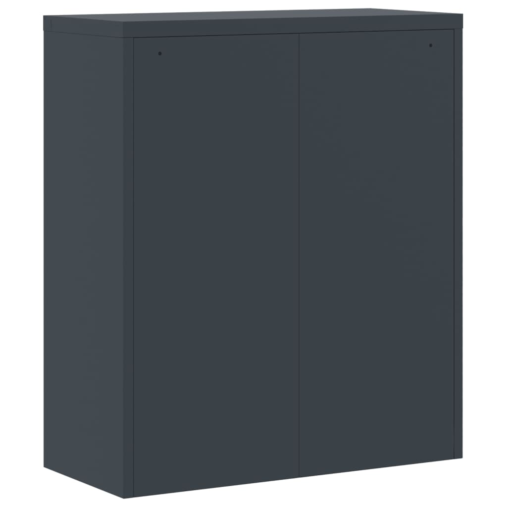 Aktenschrank mit 2 Türen Grau 90 cm Stahl