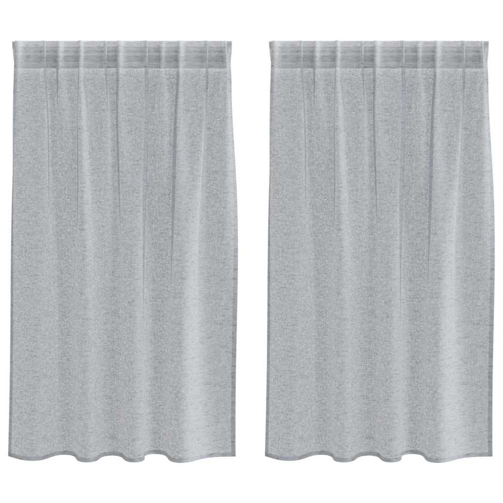 Voile-Vorhang mit Vorhängen 2 pcs Weiß 140 x 140 cm Polyester