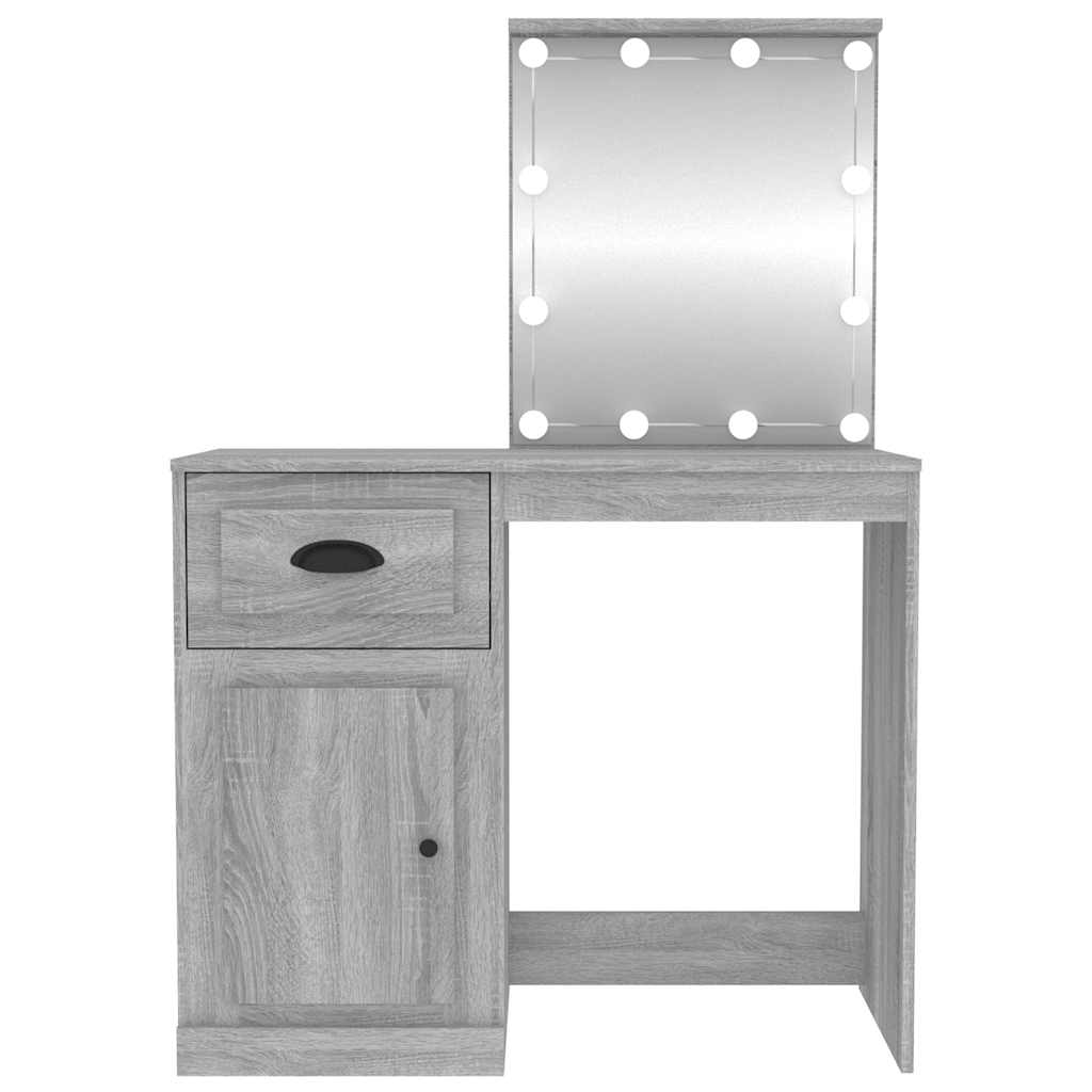 Schminktisch mit Spiegel Weiß 90x50x132,5 cm Holzwerkstoff