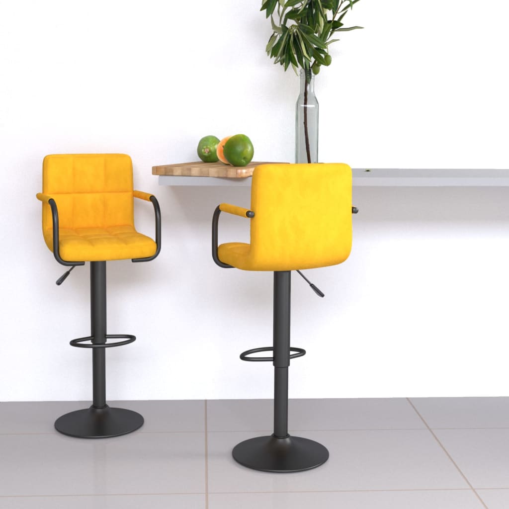 Barhocker 2 Stk. Blau Samt