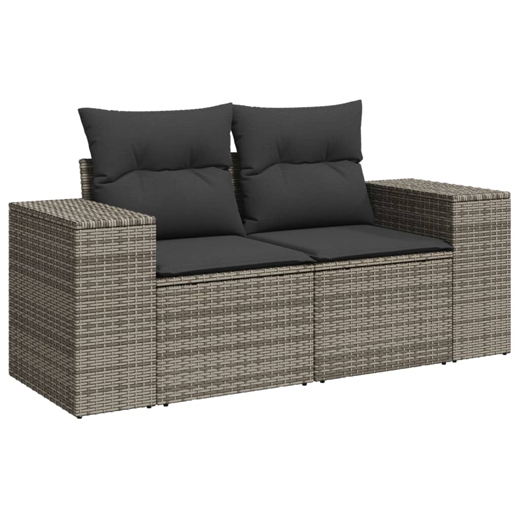 4-tlg. Garten-Sofagarnitur mit Kissen Schwarz Poly Rattan