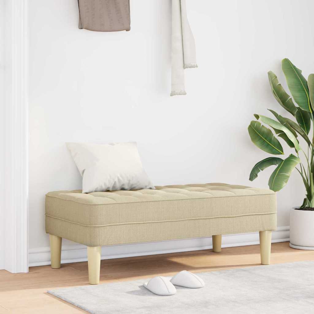 Bank mit Kissen Hellgrau 113 x 57 x 39 cm Stoff