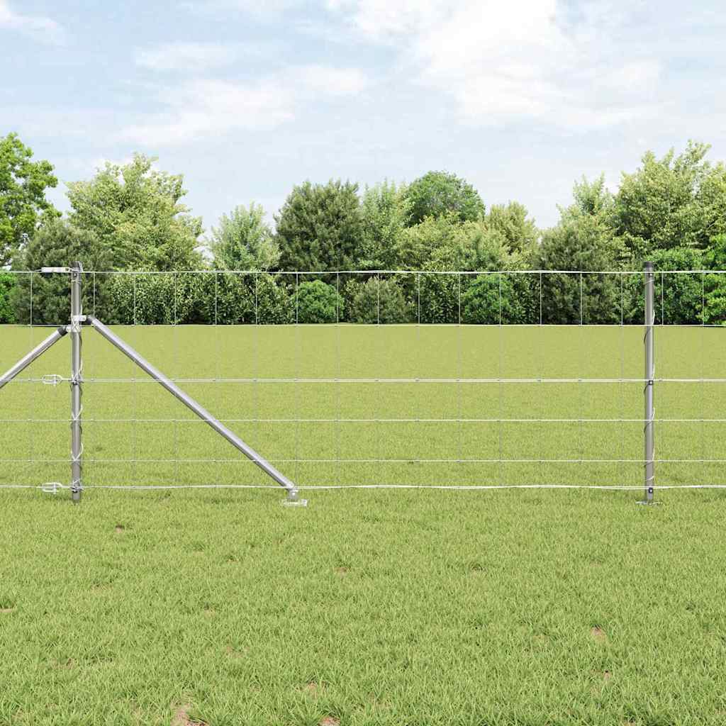 Ground Fix Geschweißter Drahtzaun 25 x 0,8 m Silber Netz