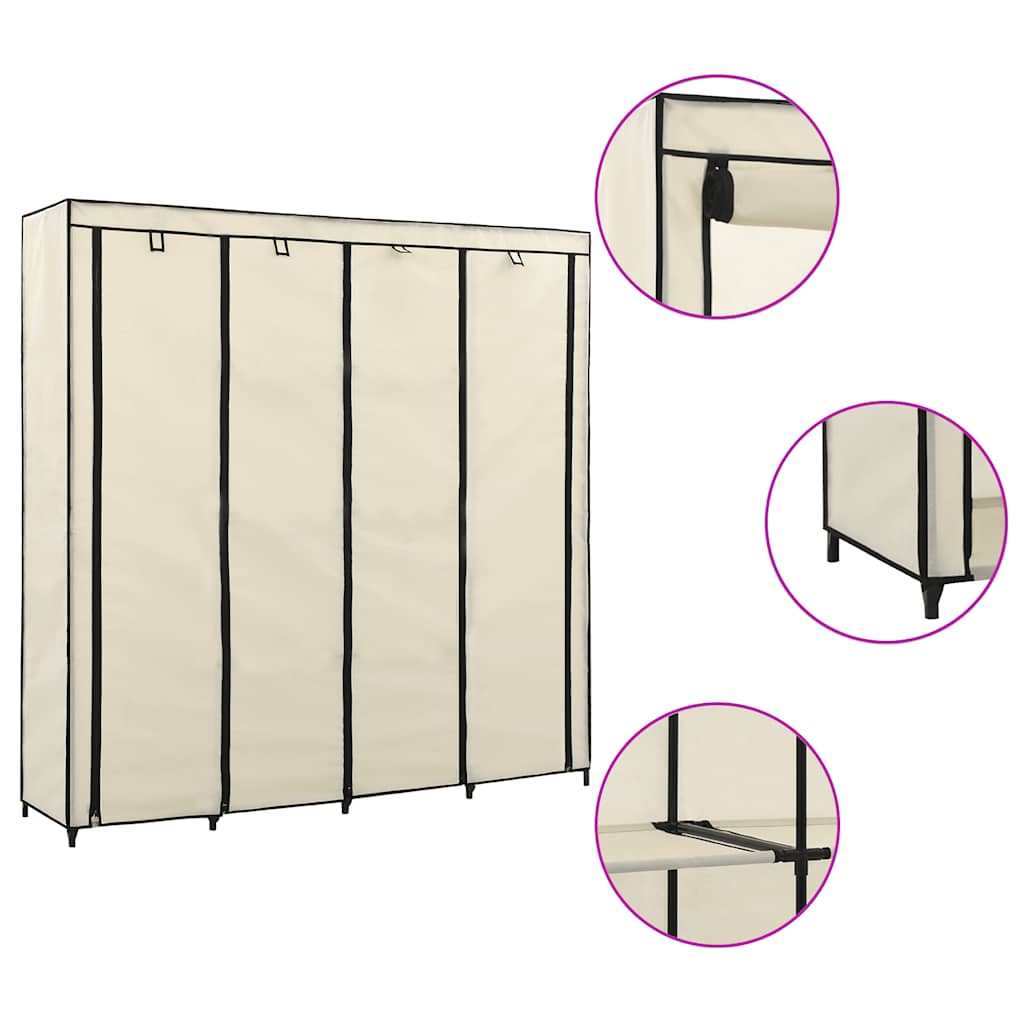 Kleiderschrank mit 4 Fächern Schwarz 175 x 45 x 170 cm