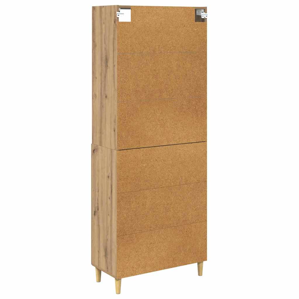 Highboard Altholz 69,5 x 32,5 x 180 cm Holzwerkstoff