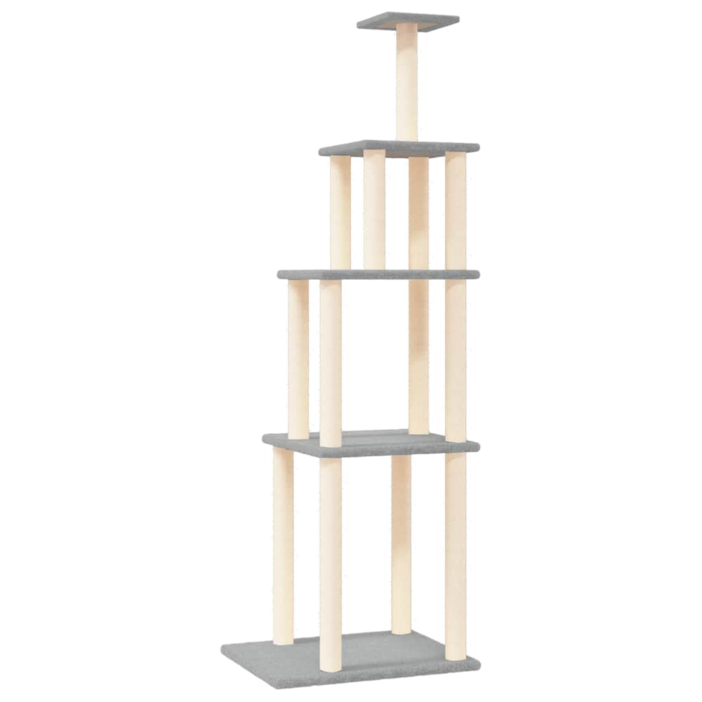 Kratzbaum mit Sisal-Kratzsäulen Creme 183 cm