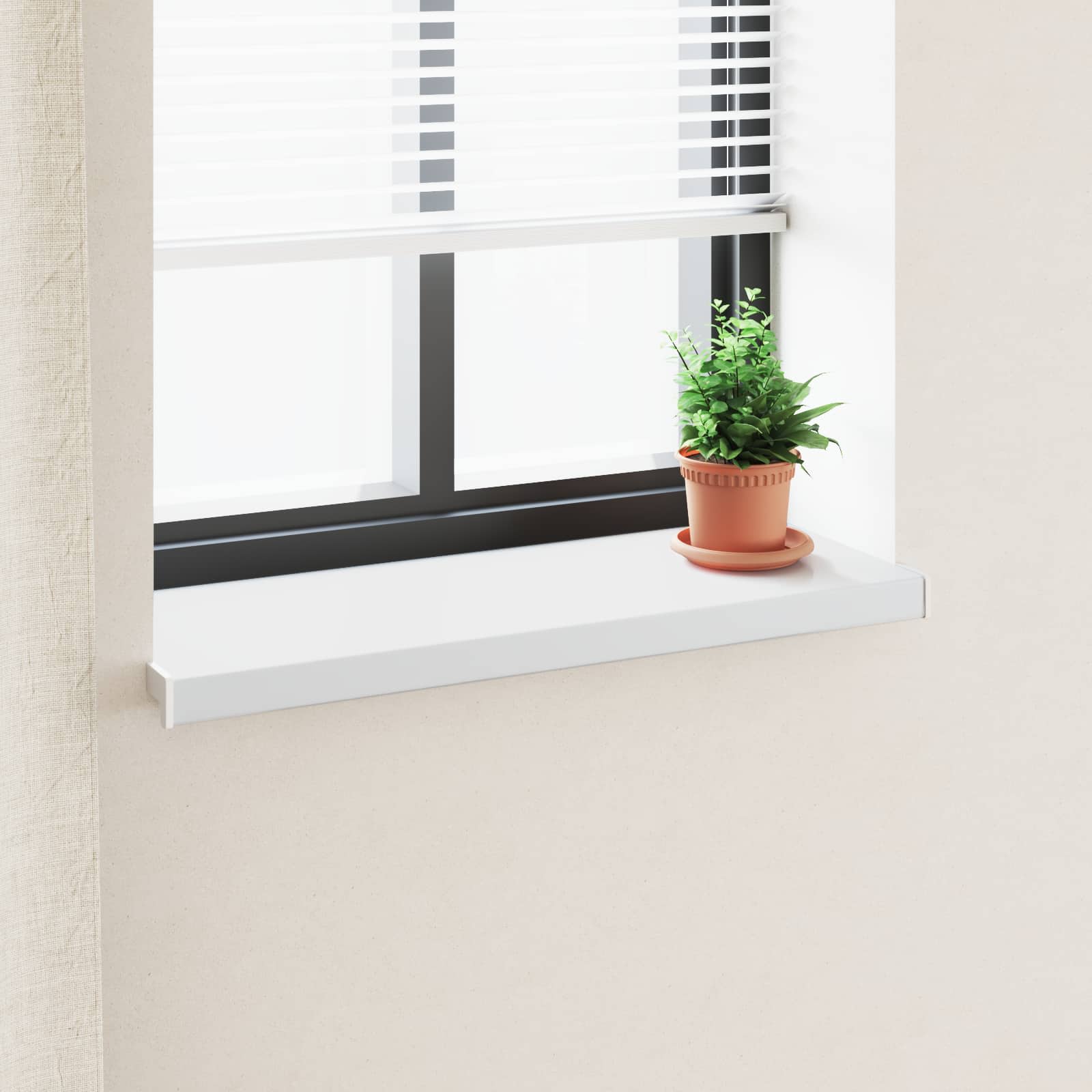Fensterbank Weiß 60 x 10 x 4,5 cm PVC