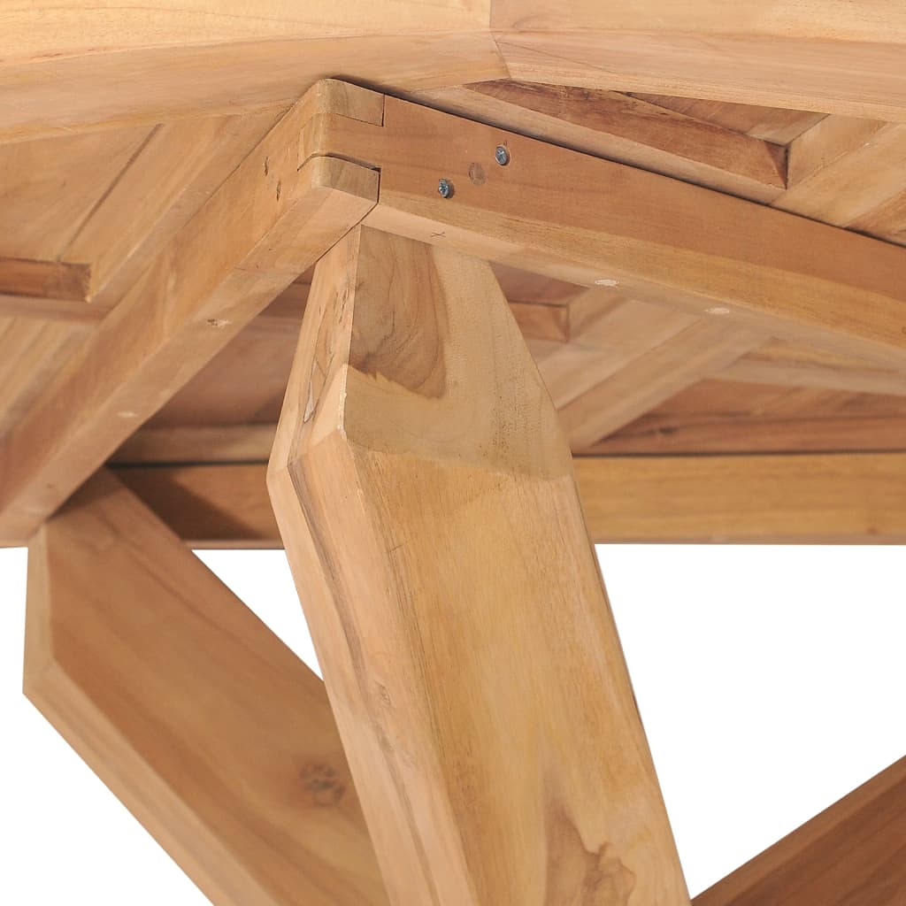 Garten-Esstisch Ø90x75 cm Massivholz Teak