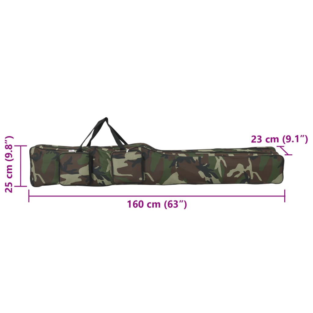 Angelrutentasche Grün Tarnfarben 150 cm Oxford-Gewebe