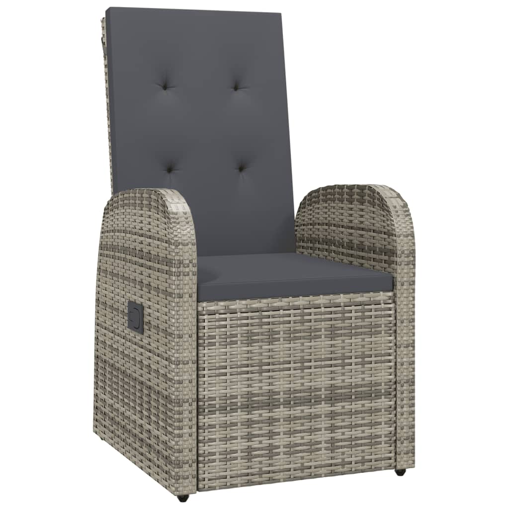 Garten-Liegestühle 2 Stk. mit Auflagen Poly Rattan Schwarz