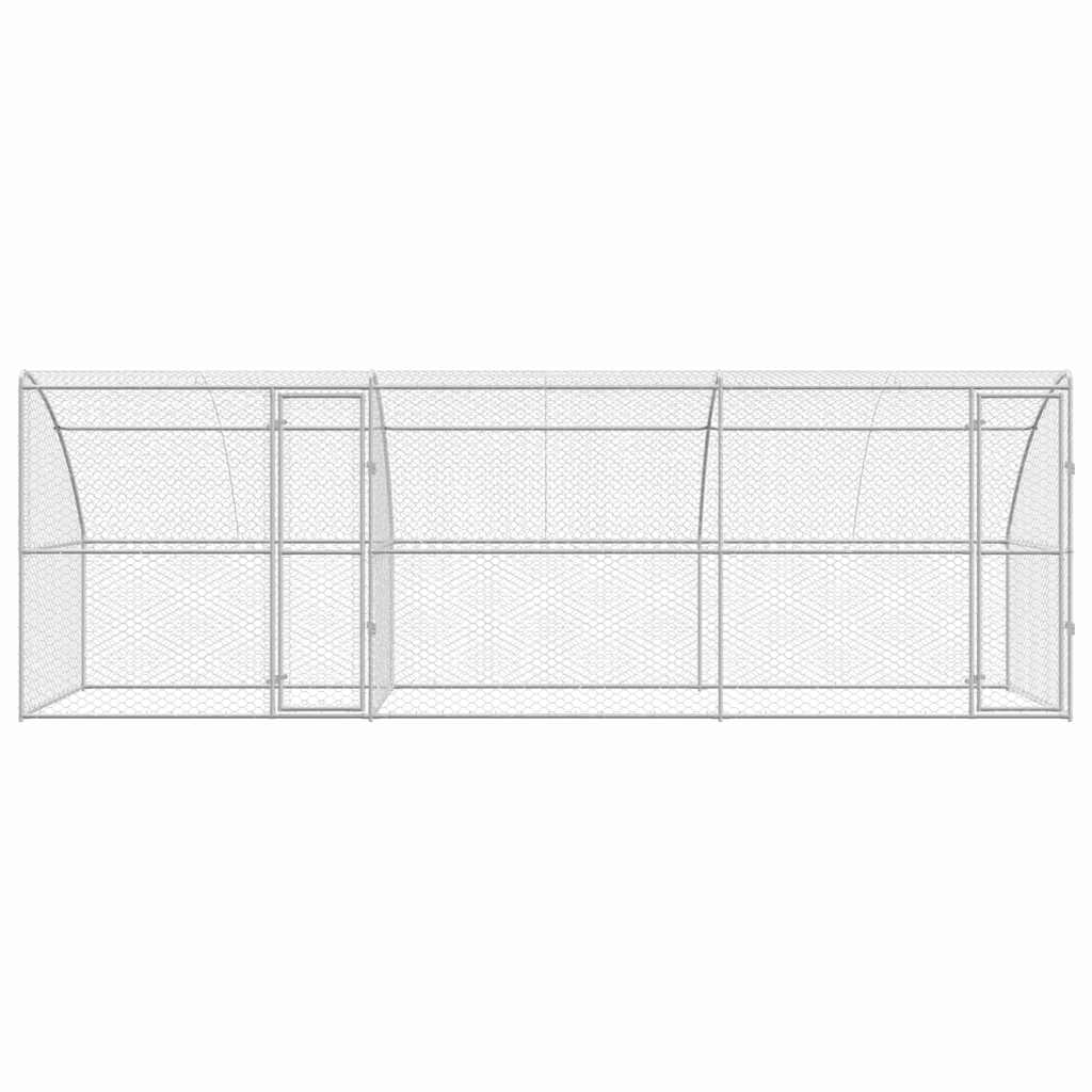 Hundekäfig 2 pcs Silber 4 x 2 x 2 m Verzinkter Stahl