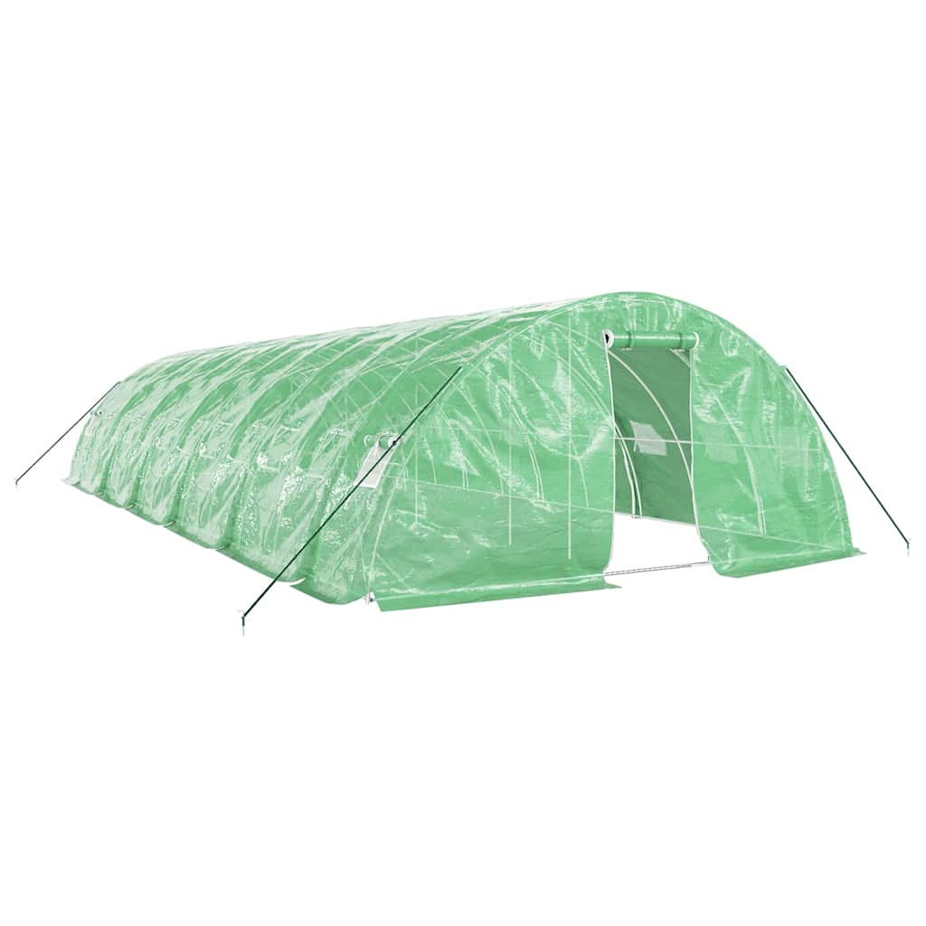 Gewächshaus mit Stahlrahmen Weiß 40 m² 8x5x2,3 m