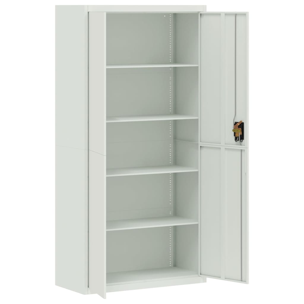 Aktenschrank mit 2 Türen Grau 90 cm Stahl