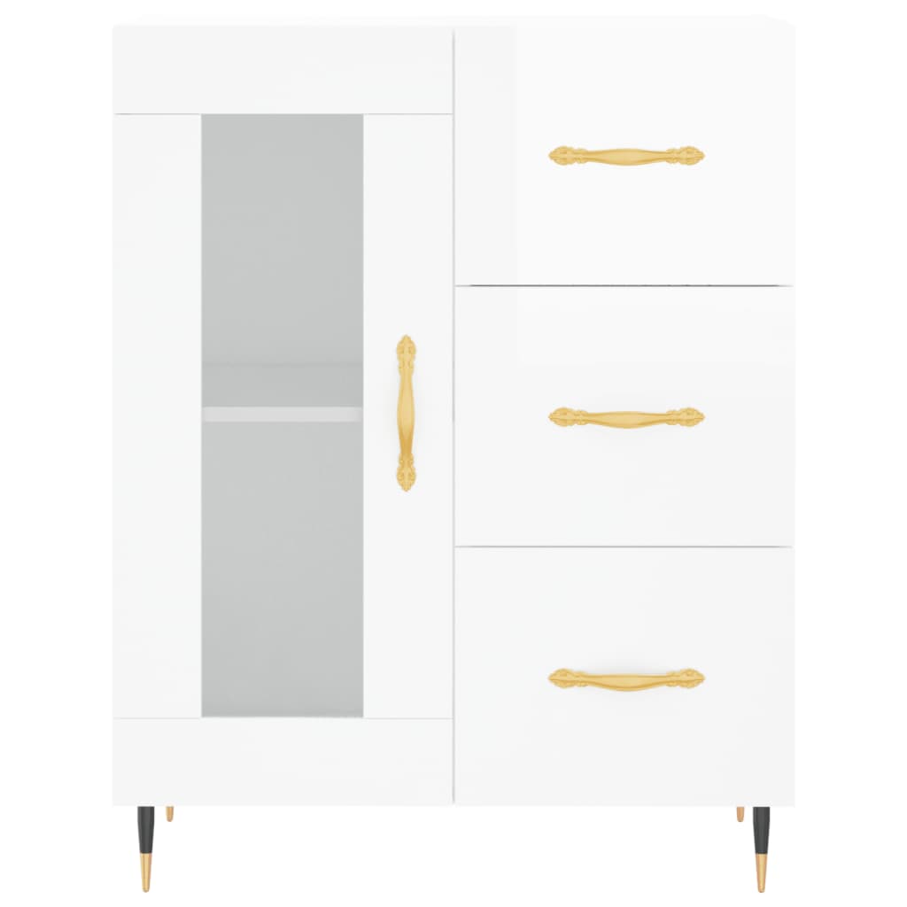 Highboard Betongrau 69,5x34x180 cm Holzwerkstoff