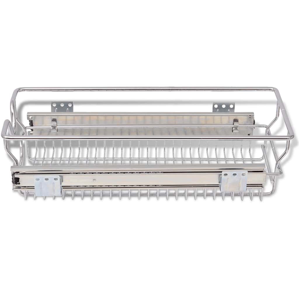 Küchen-Drahtkörbe 2 Stk. Ausziehbar Silbern 45 cm