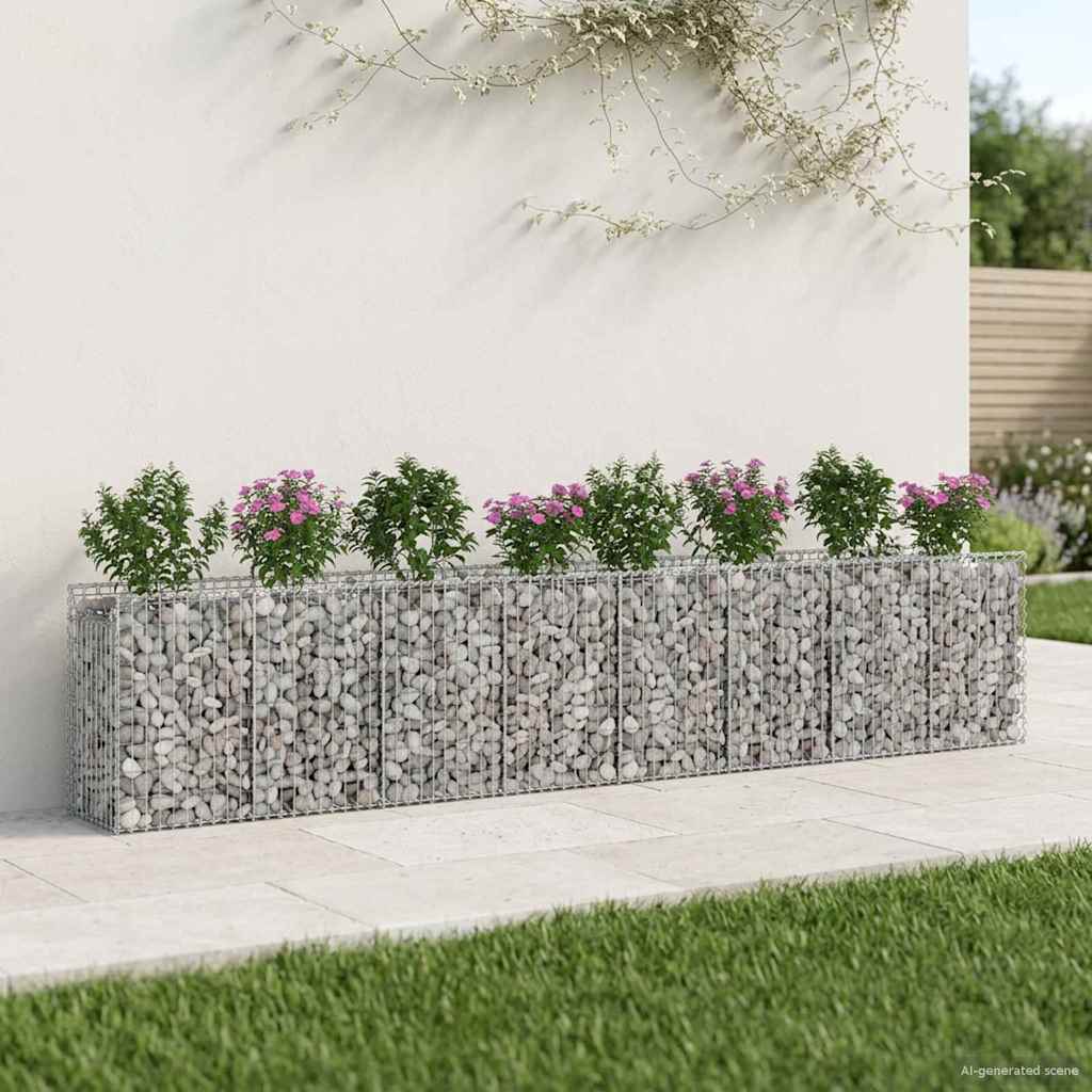 Gabionen-Hochbeet 2 pcs Silber