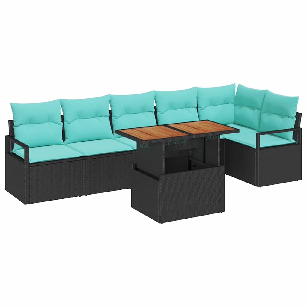 Garten Essgruppe mit Kissen 7 pcs Grau und Marineblau