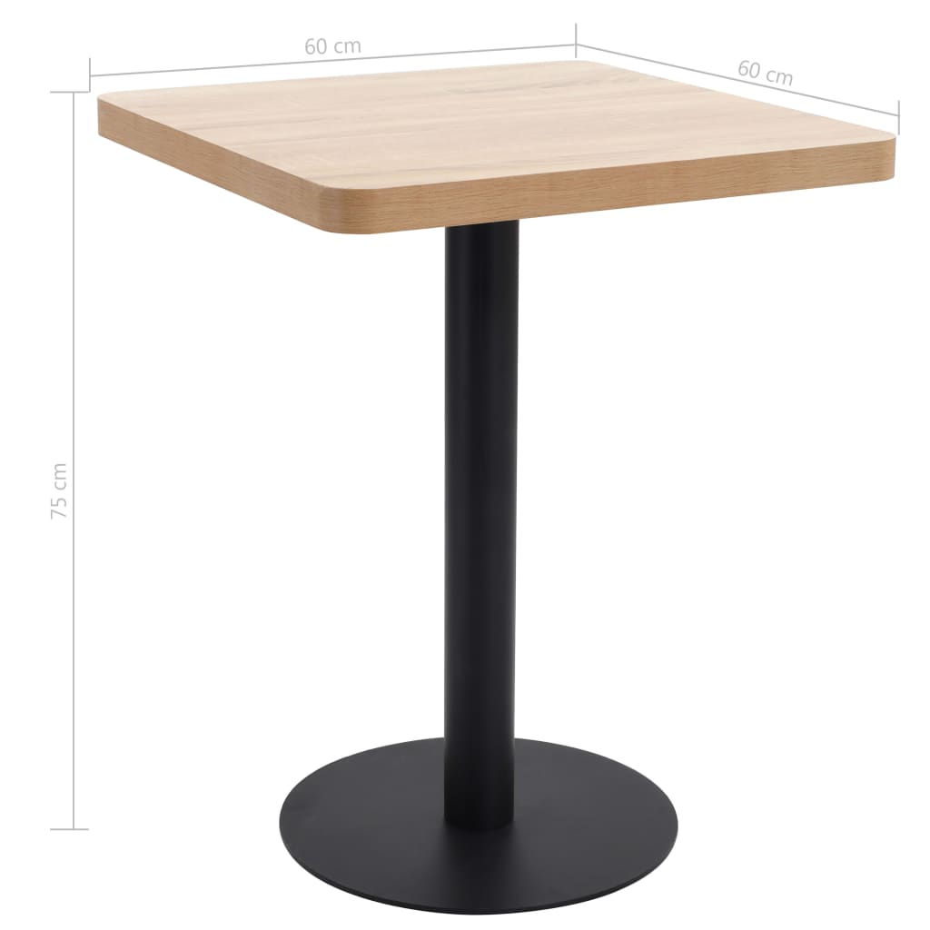 Bistrotisch Hellbraun 50x50 cm MDF