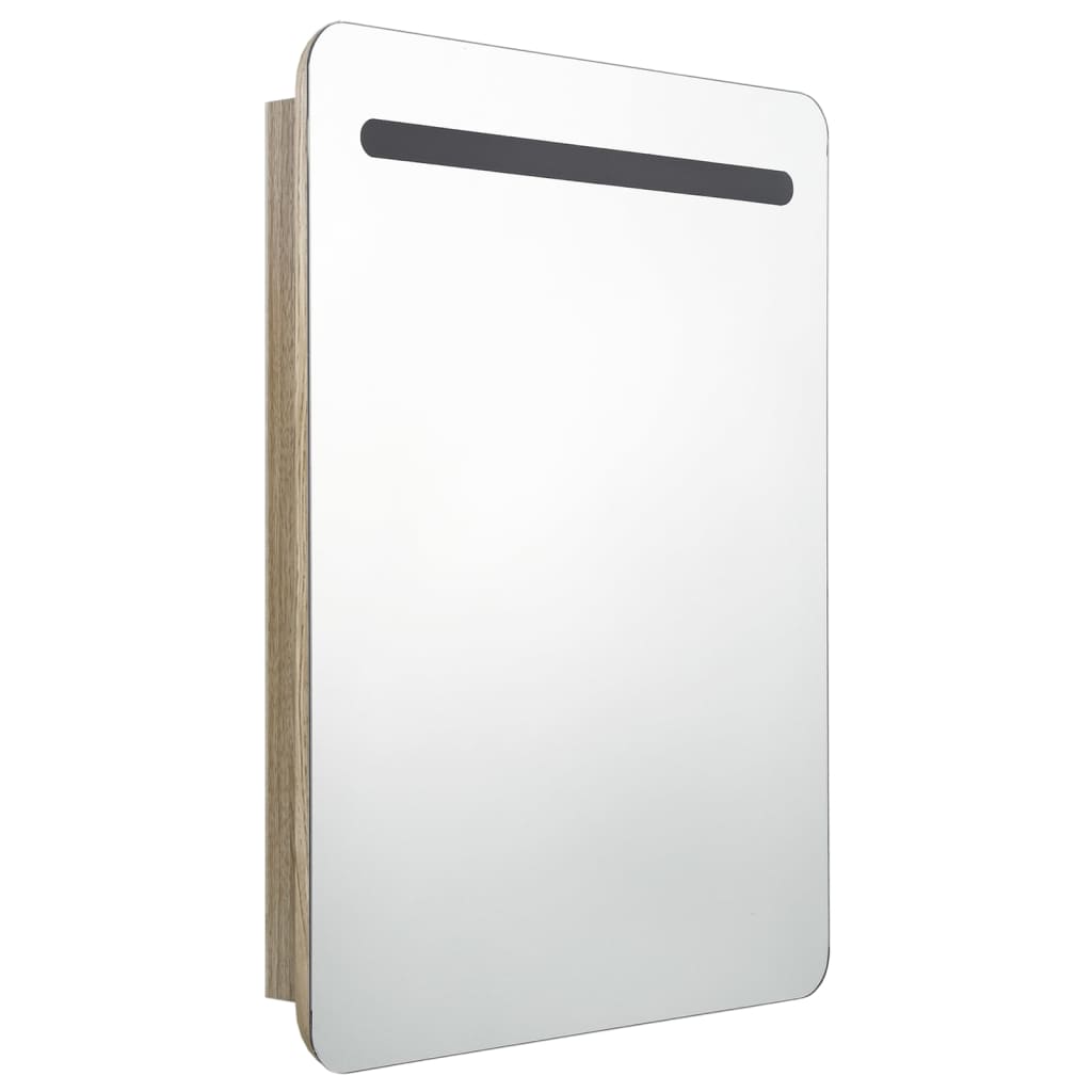 LED-Bad-Spiegelschrank Glänzendes Grau 60x11x80 cm