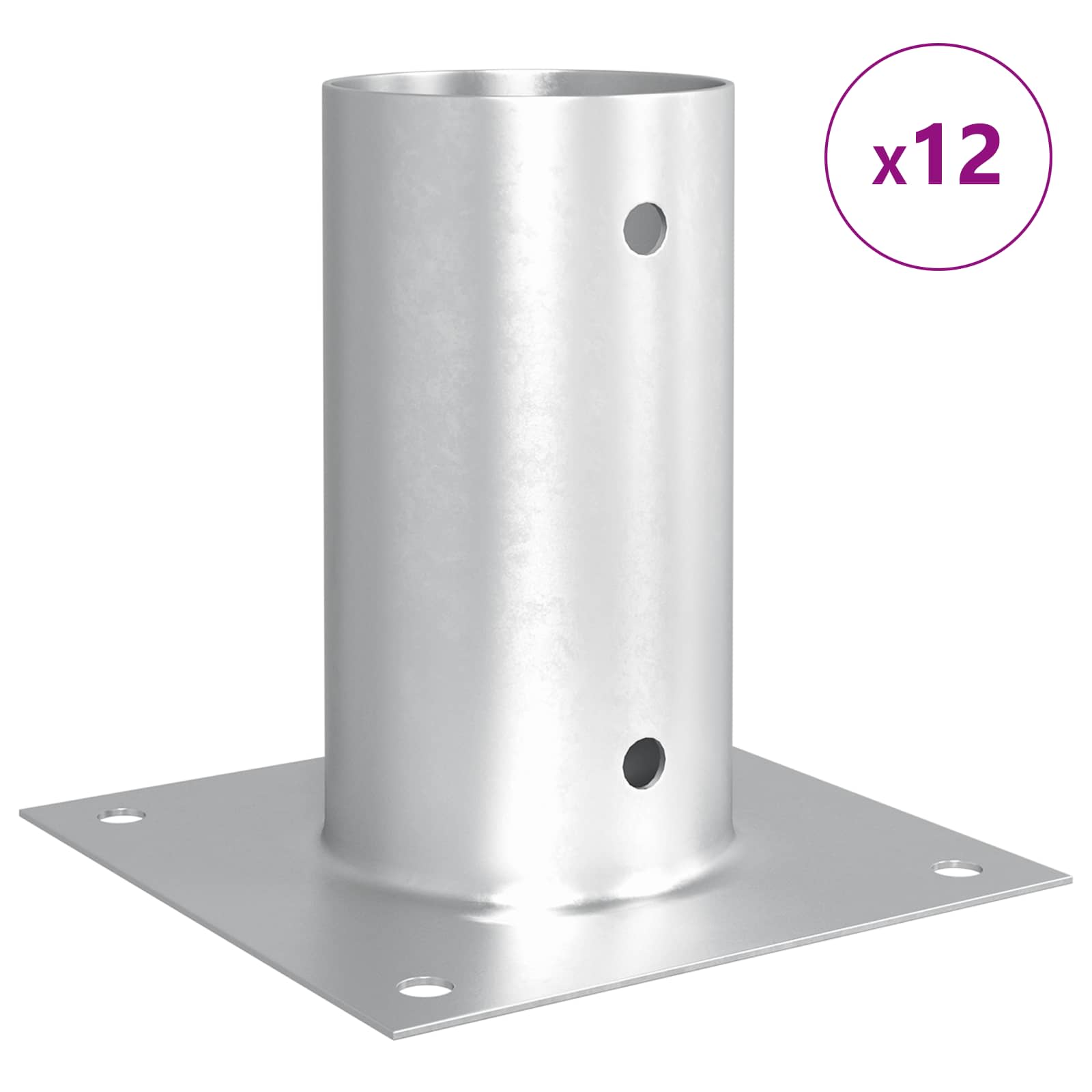 runder Bodenanker 4 pcs Silber 15 x 15 x 15 cm Metall
