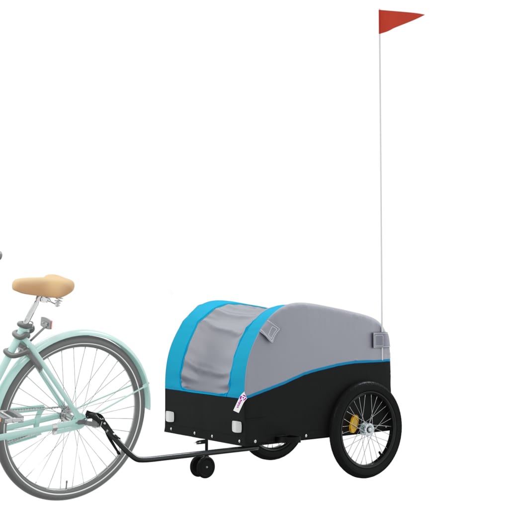 Fahrradanhänger Schwarz und Orange 30 kg Eisen