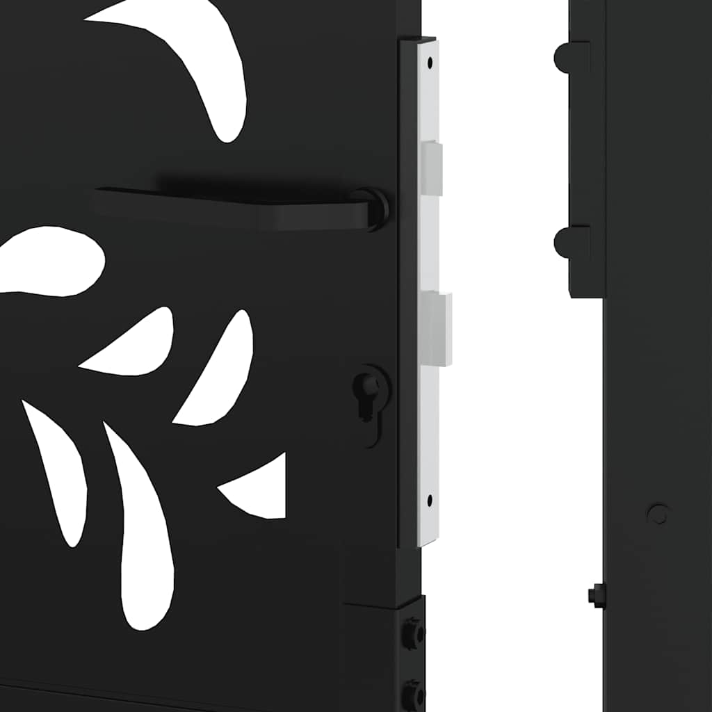 Gartentor Schwarz 100x100 cm Stahl Lichtdesign