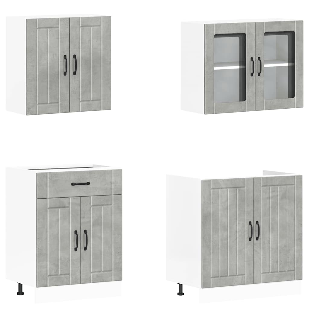 4-tlg. Küchenschrank-Set Lucca Weiß Holzwerkstoff