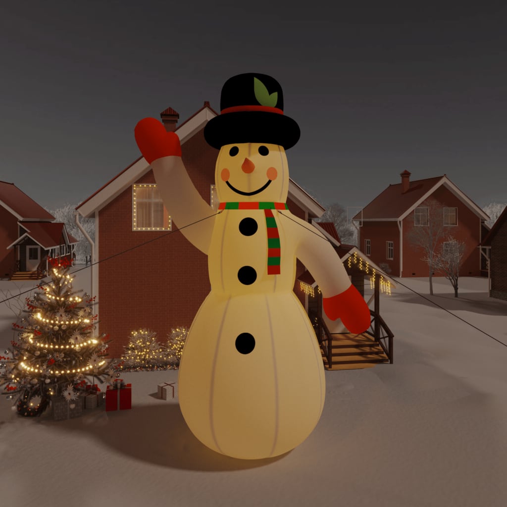 Aufblasbarer Schneemann mit LEDs 455 cm