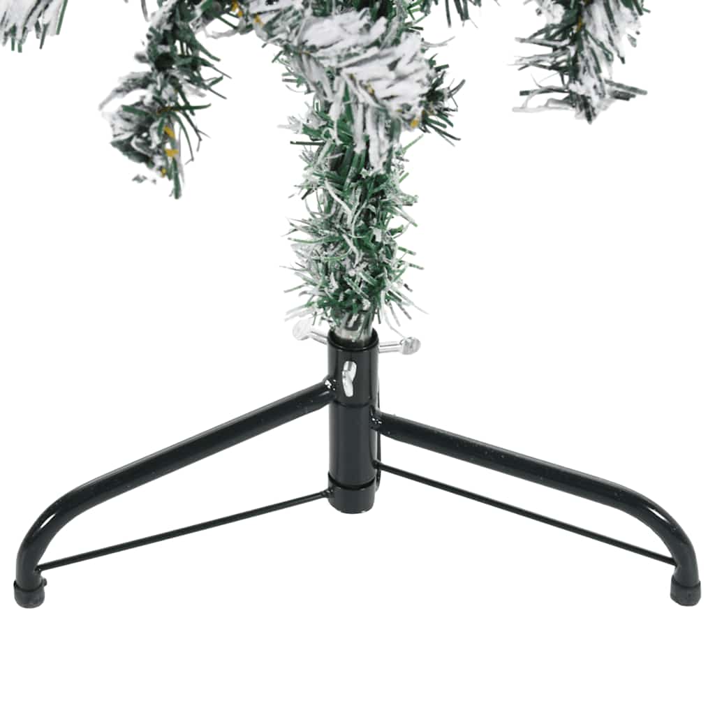 Künstlicher Halb-Weihnachtsbaum mit Ständer Schlank Weiß 180 cm