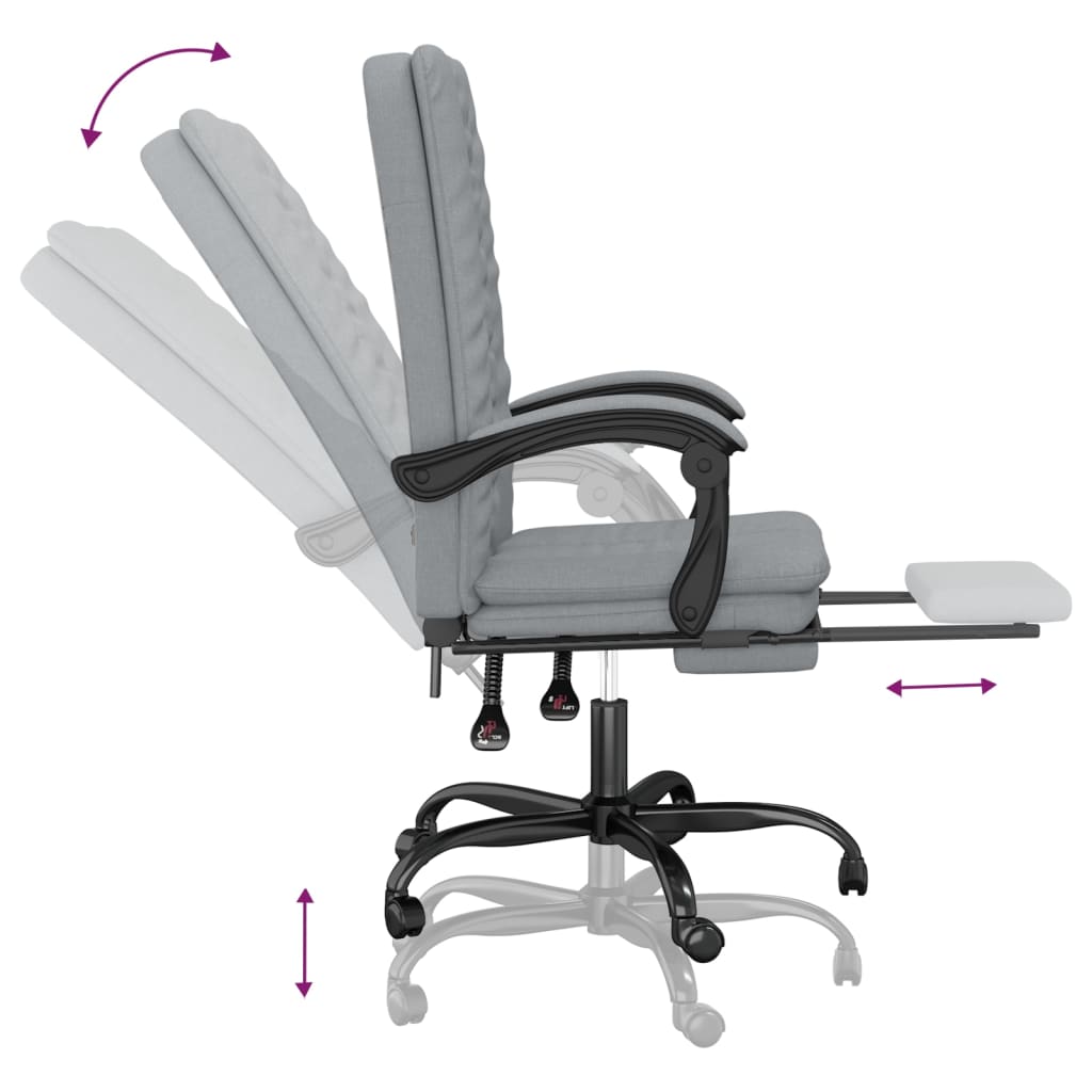 Bürostuhl mit Liegefunktion Taupe Stoff