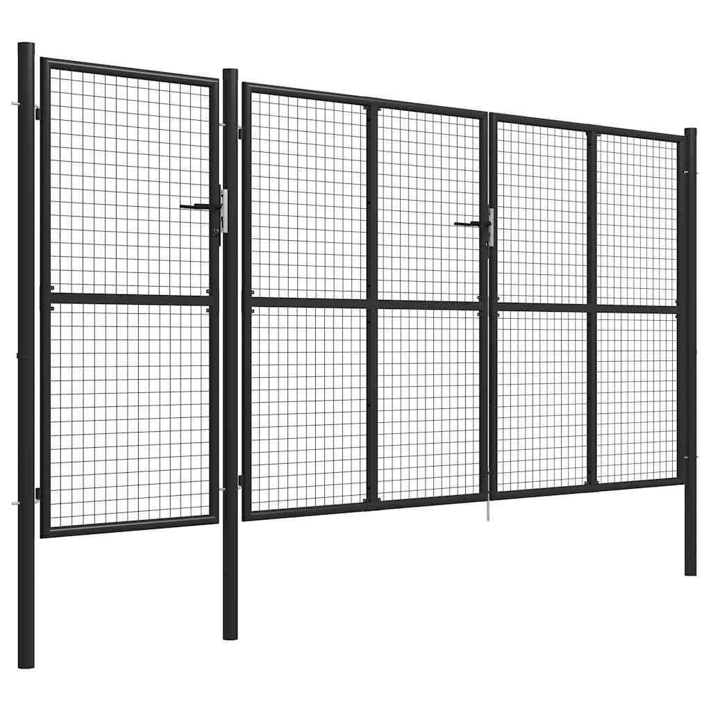 Gartentor aus Stahl 350 x 75 cm Grün