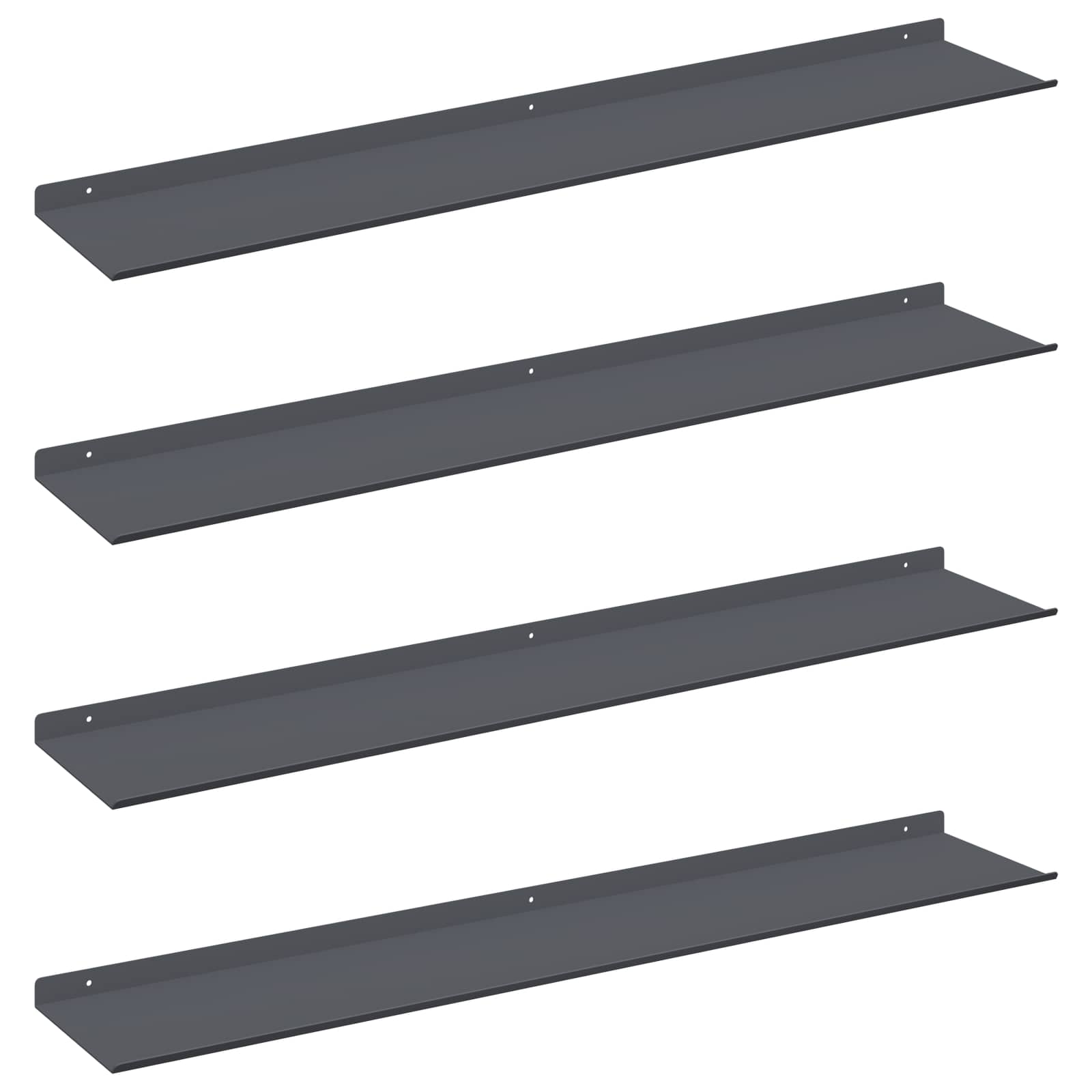 Schwebendes Regal 3 pcs Schwarz 40 x 9 x 2,5 cm Stahl