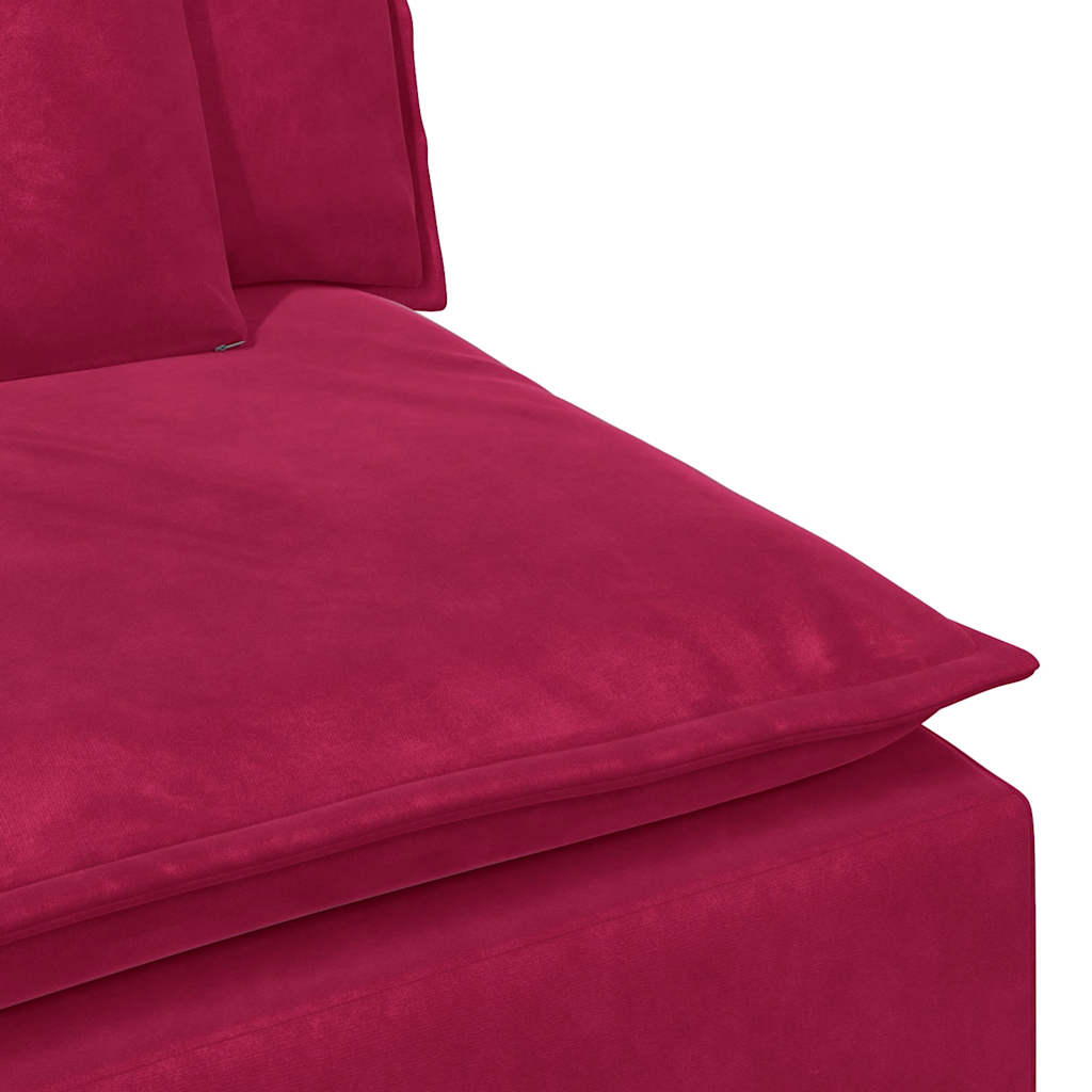 Modulares Sofa Endmodul mit Armlehne Kissen Blau 100 cm