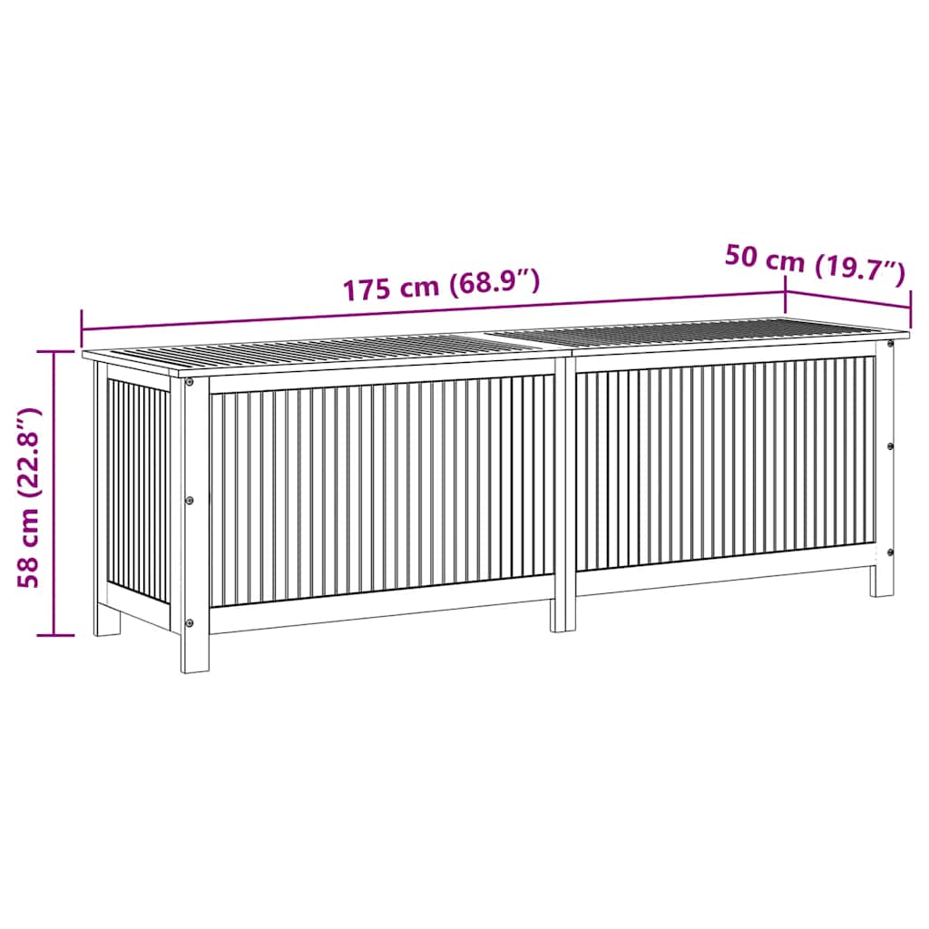 Gartenbox 90x50x58 cm Massivholz Akazie