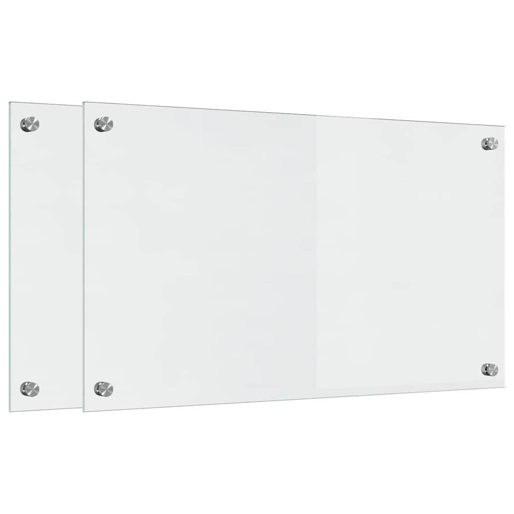 Küchenrückwand 2 pcs Weiß 70 x 40 cm Gehärtetes Glas