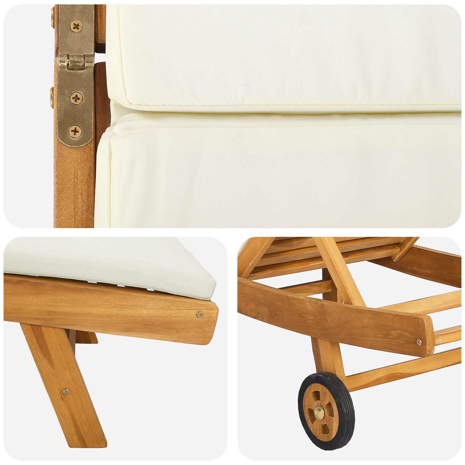 Sonnenliege Braun Massivholz Teak