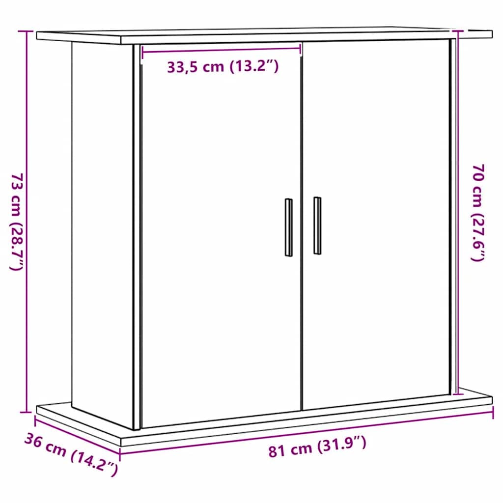Aquariumständer Weiß 81x36x73 cm Holzwerkstoff