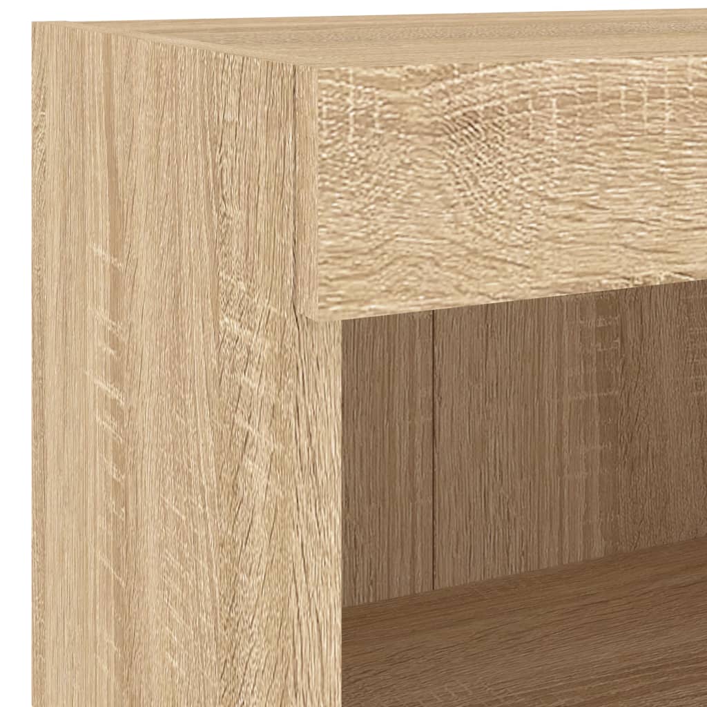 5-tlg. Wohnwand mit LED-Beleuchtung Weiß Holzwerkstoff