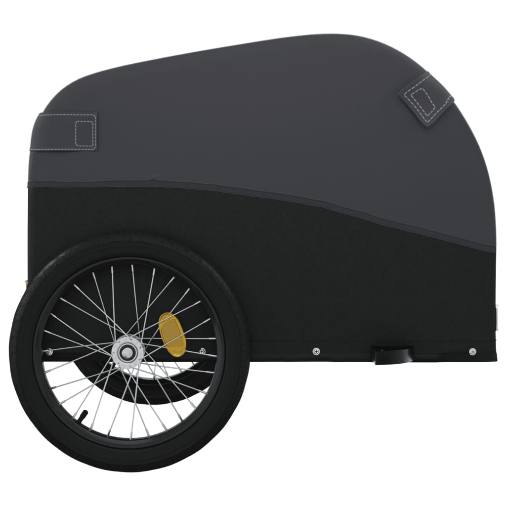Fahrradanhänger Schwarz und Orange 30 kg Eisen