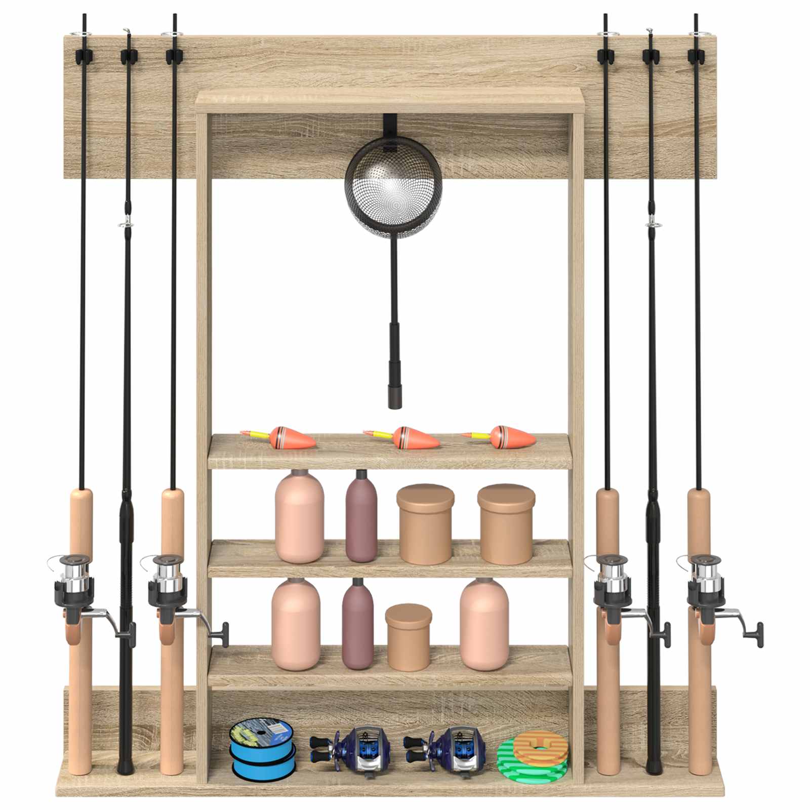 Billardqueue-Ständer Holzwerkstoff 93 x 12 x 103 cm Weiß