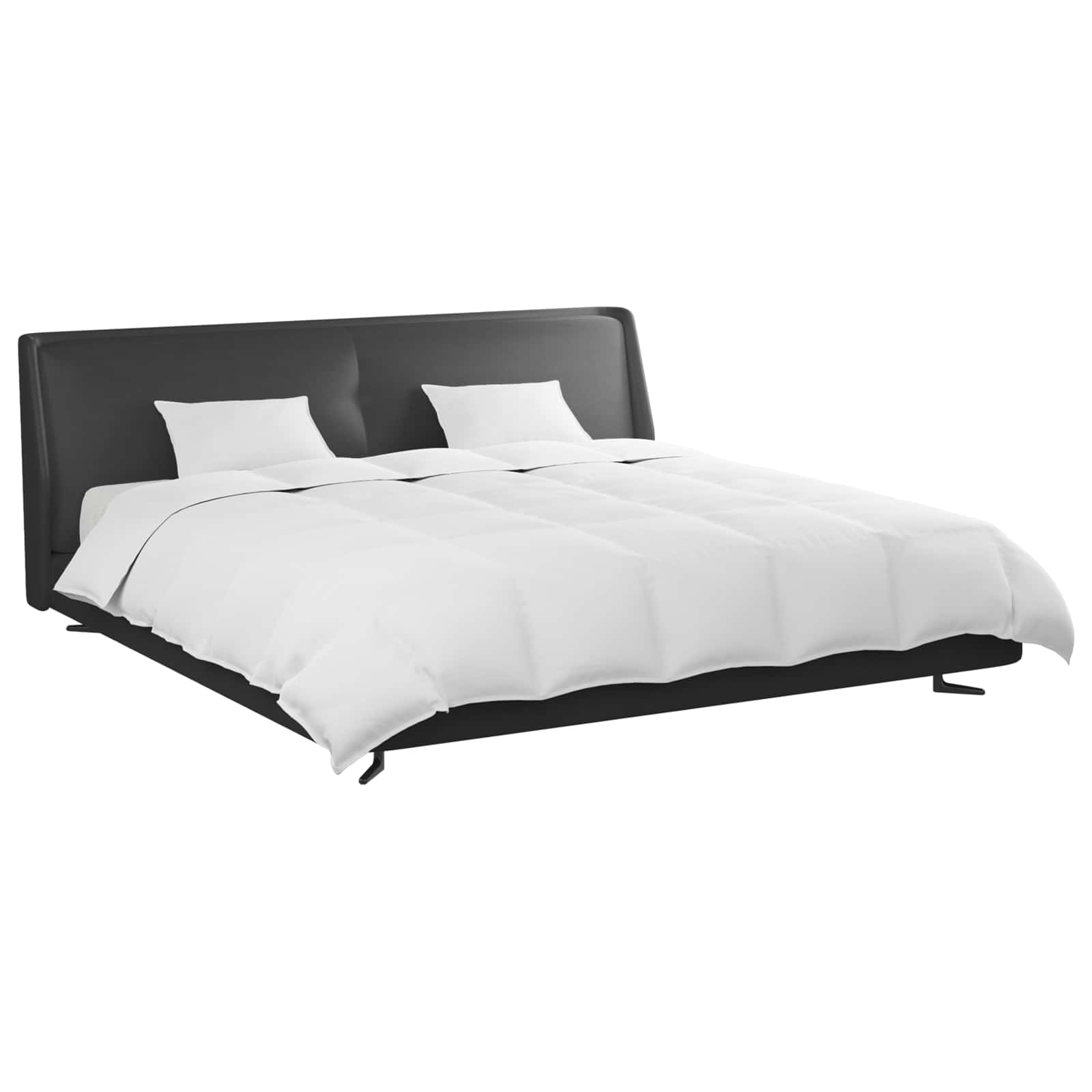 Bettdecken Set mit Kissen 3 pcs Weiß Daunenfeder